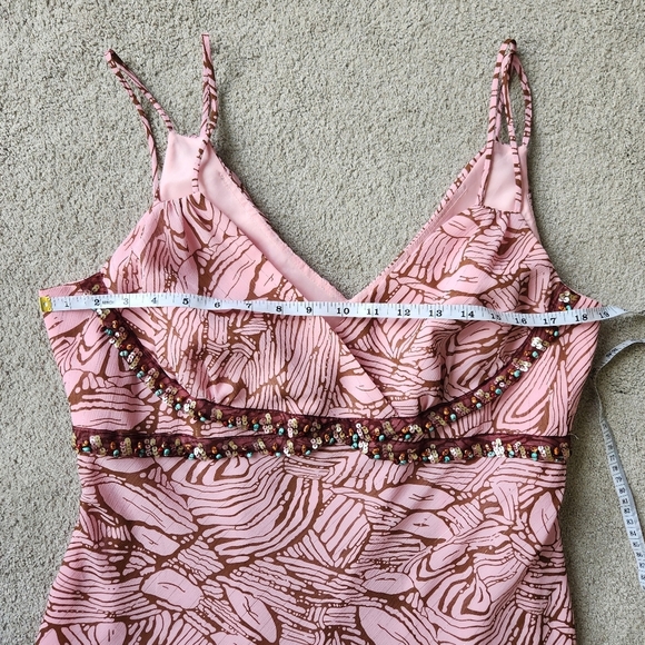 Vintage Y2K BabyDoll Stone Sequin Beaded Empire Waist Fairy Whimsical Midi Dres - Picture 7 of 11